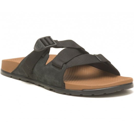 Chaco Lowdown Leather Slide Black Men