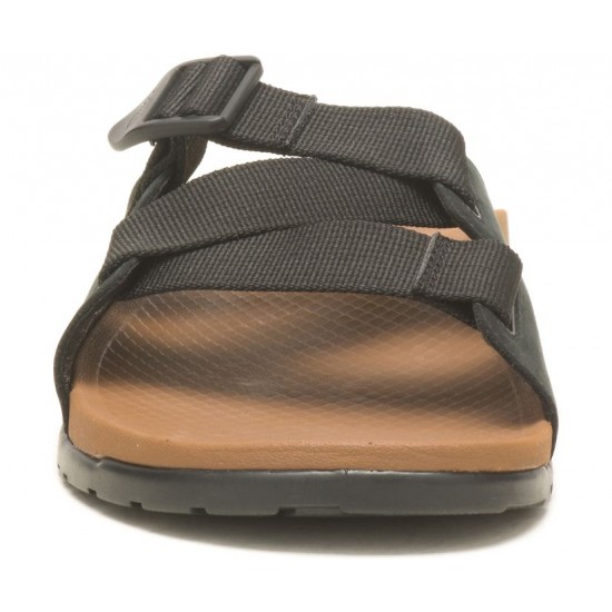 Chaco Lowdown Leather Slide Black Men